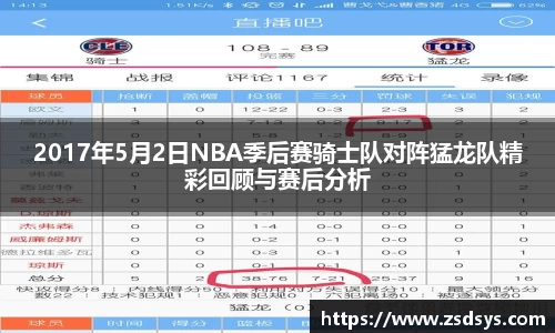 2017年5月2日NBA季后赛骑士队对阵猛龙队精彩回顾与赛后分析